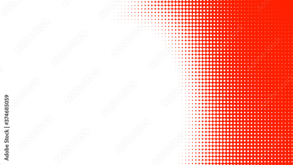 Poster dots halftone red white color pattern gradient texture with technology digital background. dots pop 