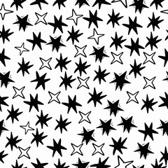 Seamless stars pattern vector on white background