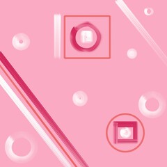 Pink illustration of an abstract background with pink buttons
