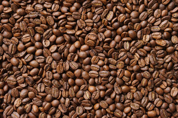 texture background coffee beans close-up