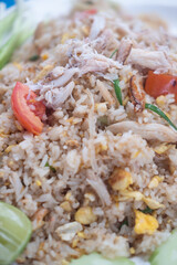 Close up of crab fried rice