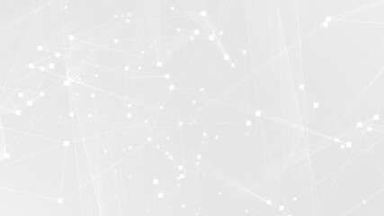 Abstract white gray polygon tech network with connect technology background. Abstract dots and lines texture background. 3d rendering.