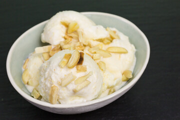 fresh almond ice cream scoops
