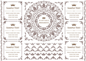 Vintage ornament set. borders and frames.