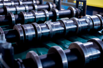 Obraz premium Metal sheet forming machine at the modern metalwork factory.
