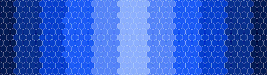 Obraz premium Abstract seamless white blue color gradient mosaic tile made of hexagonal geometric hexagon print texture background banner panorama
