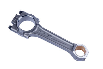 the connecting rods of the engine truck on white background
