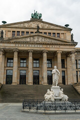 the concert hall and statue of Schiller in Berlin