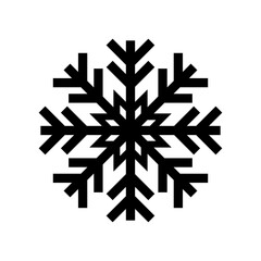 Snowflake icon. Black contour silhouette. Vector flat graphic illustration. The isolated object on a white background. Isolate.