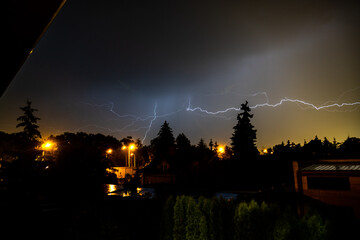Lightning, storm at night