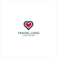 love travel logo design vector