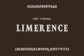 vintage font, typeface vector, blue and white background, letters and numbers