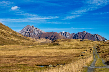 Obraz premium Alpine landscape of the French alps near Montvalezan in Savoie , France