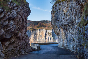 Landscape of Vercors in France - view of Combe Laval, Col del la Machine