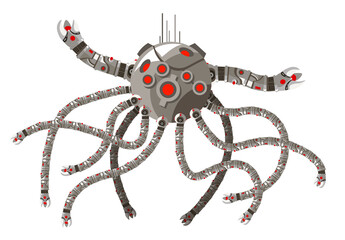 evil octopus tentacles science fiction robot