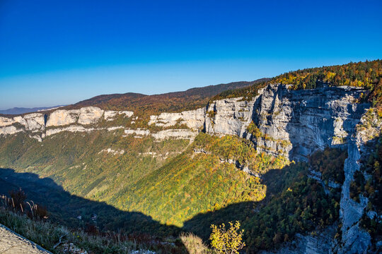 Landscape of Vercors in France - view of Combe Laval, Col del la Machine