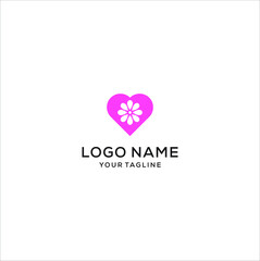 love flower logo design vector