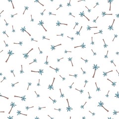 Palm trees. Seamless pattern. Vector illustration on a white background. Swatch inside.
