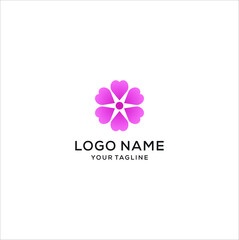 love flower logo design vector
