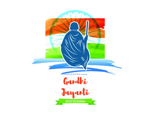 VECTOR ILLUSTRATION FOR INDIAN DAY GANDHI JAYANTI WITH TEXT GANDHI JAYANTI MEANS  GANDHI JAYANTI