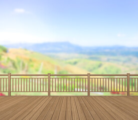 Fototapeta premium Balcony And Terrace Of Blur Nature Background