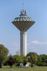 Close up shot of a water tower