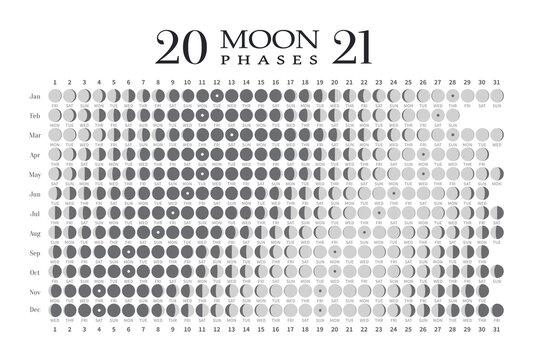 3 120 Best Moon Phases Calendar Images Stock Photos Vectors Adobe Stock