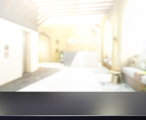 Table Top And Blur Office Of Background