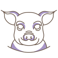Isolated pig chinese year animals icon - Vector