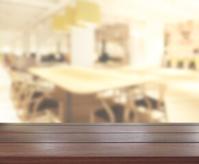 Table Top And Blur Restaurant For  Background