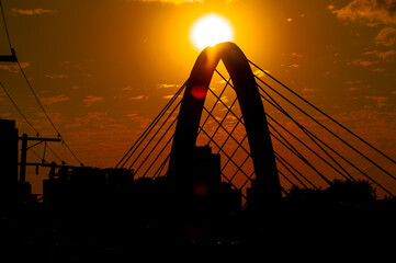 bridge silhouette at sunset
