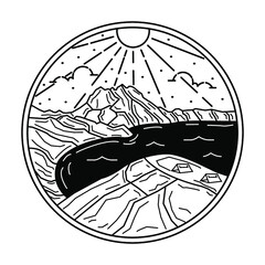 mountains badge design