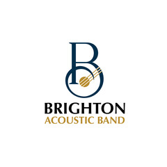 letter B with acoustic instrument for band, music, mentoring