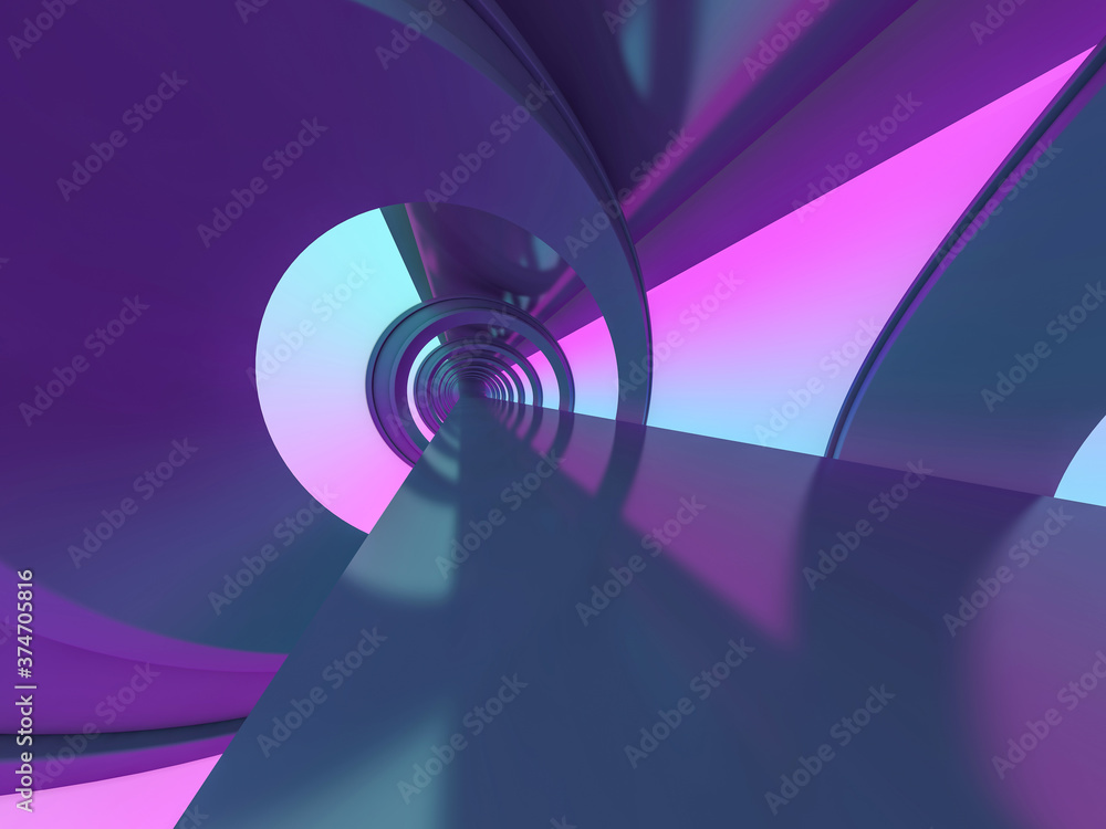 Poster abstract modern architecture background, empty open space interior. 3d