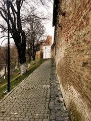 Fototapeta na wymiar Antigua muralla de la ciudad. Medias. Rumanía