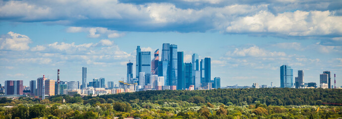 Fototapeta premium Moscow skyline and city skyscrapers