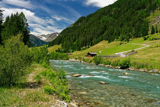 Landschaft an der Schwarzach im Defereggental bei Sankt Jakob, Nationalpark Hohe Tauern, Osttirol, Tirol, &Ouml;sterreich