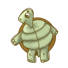 Green turtle with texture illustration for children's room vector