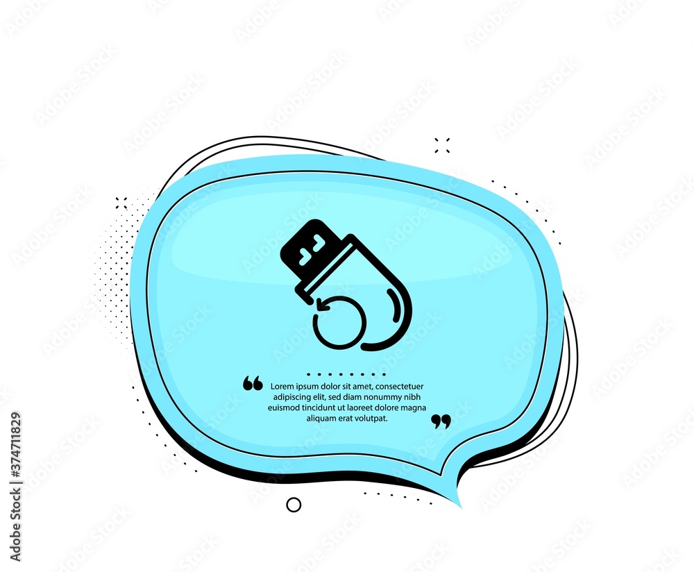 Aufkleber recovery usb memory icon. quote speech bubble. backup data sign. restore information symbol. quotati