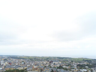 Buildings in  Ribadeo,Lugo. Galicia,Spain. Aerial Drone Photo