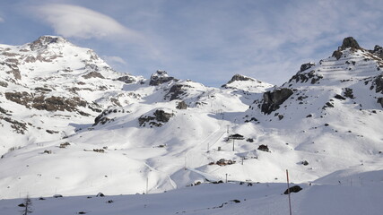 Monterosa ski resort, Gressoney in Italy.
Slope in Staffal on the way to Alagna.