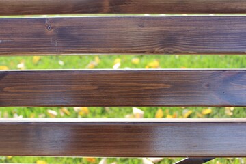 New varnished wooden planks. Russia.