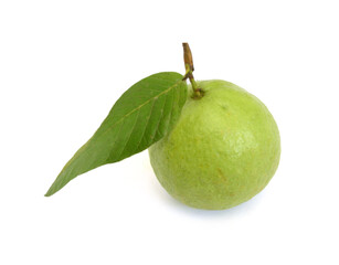 Three White Guava Fruits Isolated on White Background