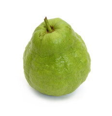 Three White Guava Fruits Isolated on White Background