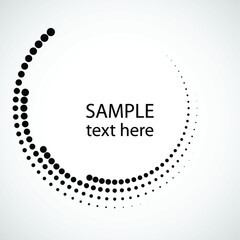 Halftone dots in circle form. round logo . vector dotted frame . design element