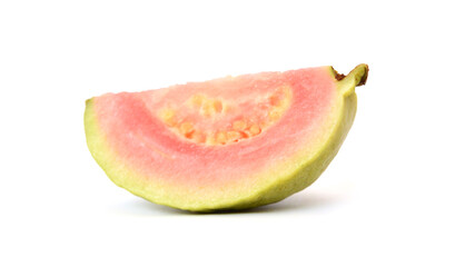 Three White Guava Fruits Isolated on White Background