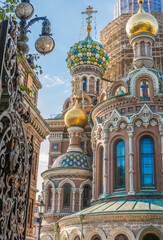 Fototapeta na wymiar St. Petersburg Russia Church Spring Sunshine