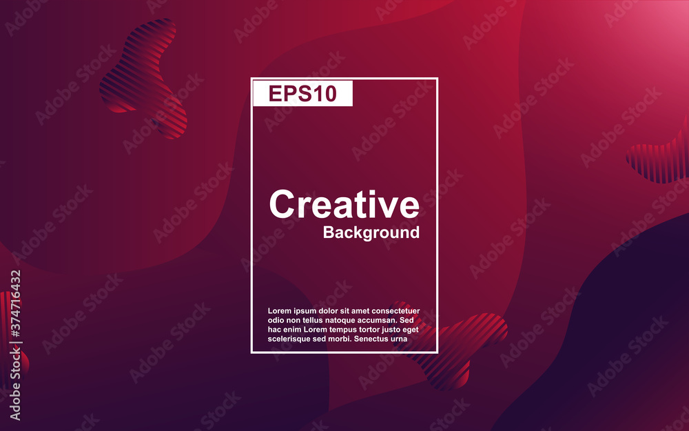 Aufkleber trendy gradient design abstract geometric background with dynamic soft red color. liquid and fluid v