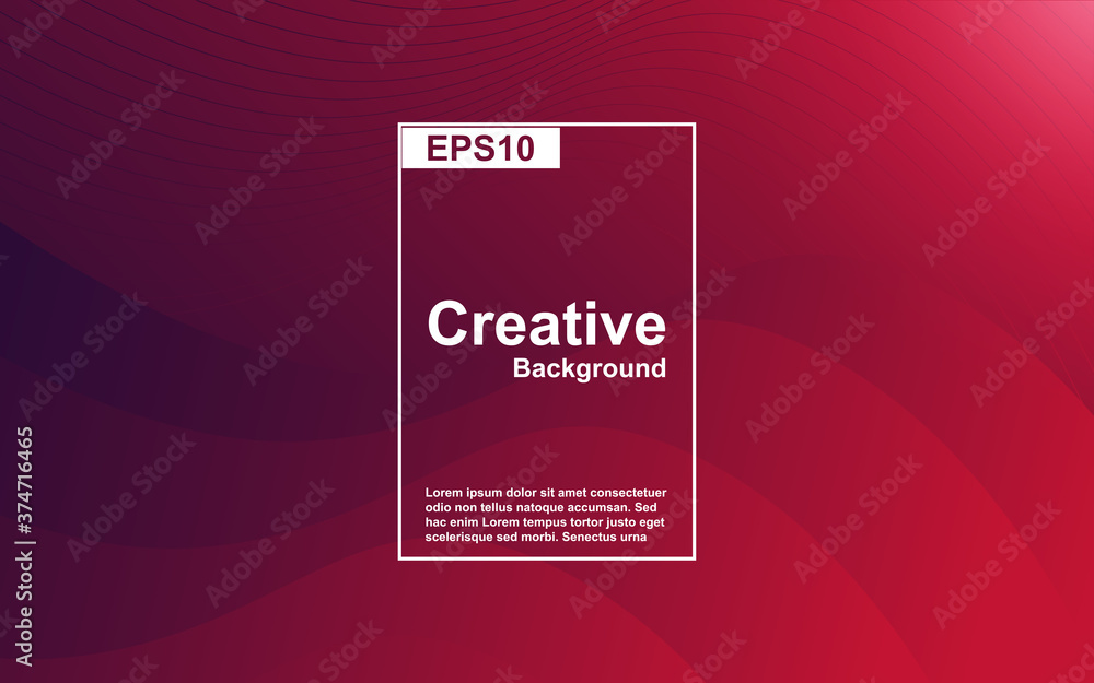 Poster trendy gradient design abstract geometric background with dynamic soft red color. liquid and fluid v