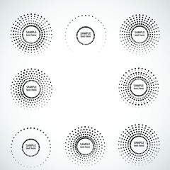 Fototapeta premium Halftone dots in circle form. round logo . vector dotted frame . design element